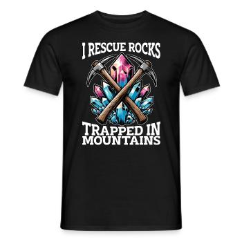 Rockhounding I Rescue Rocks Collecte de minéraux - T-shirt homme - noir - Devant - AI Model Male 178 light (178cm)