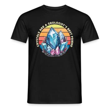 Geologist Crystals Are A Geologist's Rockhounding - Men's T-Shirt - black - Front - AI Model Male 178 light (178cm)