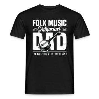 Passionné de musique folklorique Papa L’idole Le musicien - T-shirt homme - noir - Devant - AI Model Male 178 light (178cm)