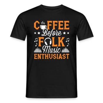 Amateur de musique folklorique Musicien de café Amateur de café - T-shirt homme - noir - Devant - AI Model Male 178 light (178cm)