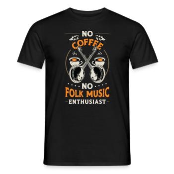 Musique folklorique Pas de café Pas de fanfare Amateur de café - T-shirt homme - noir - Devant - AI Model Male 178 light (178cm)