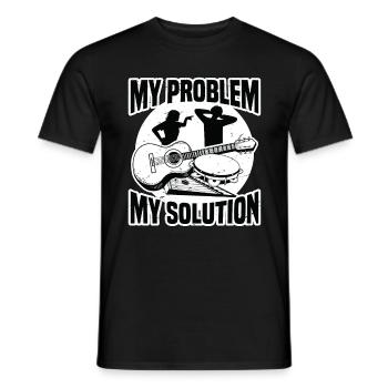 Passionné de musique folk Mon problème Mon pictogramme papa - T-shirt homme - noir - Devant - AI Model Male 178 light (178cm)