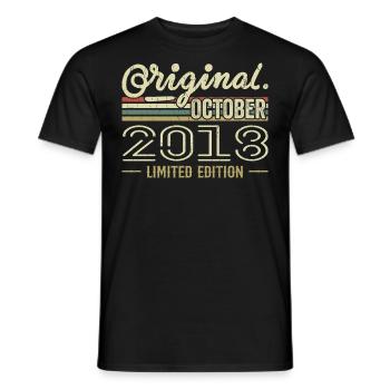 Geboren im Oktober 2018 Retro Geburtstag Oktober 2018 - Männer T-Shirt - Schwarz - Vorne - AI Model Male 178 light (178cm)