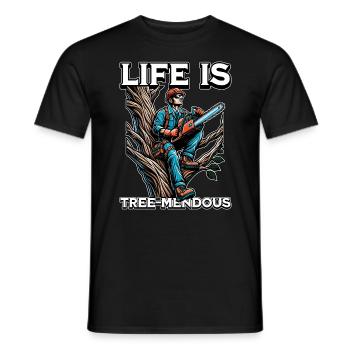 Arborist Life Is Tree-Mendous Tree Technician - Männer T-Shirt - Schwarz - Vorne - AI Model Male 178 light (178cm)