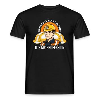 Safety Is No Accident It's My Profession Officer - Men's T-Shirt - black - Front - AI Model Male 178 light (178cm)