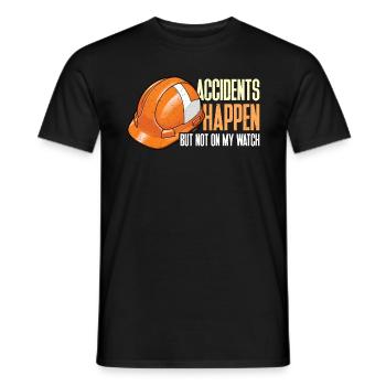 Safety Officer Accidents Happen Safety Manager - Men's T-Shirt - black - Front - AI Model Male 178 light (178cm)