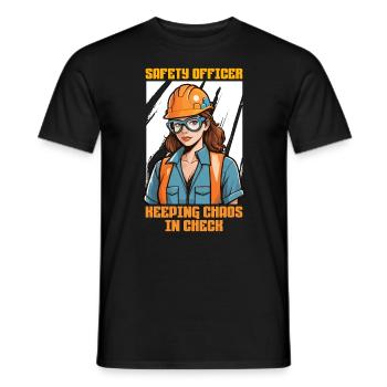 L’agent de sécurité maintient le chaos dans l’application de la loi - T-shirt homme - noir - Devant - AI Model Male 178 light (178cm)