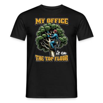 Logging My Office Is On The Top Floor Tree Climber - Männer T-Shirt - Schwarz - Vorne - AI Model Male 178 light (178cm)