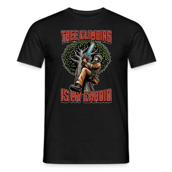 Logging Tree Climbing Is My Cardio Arborist Logger - Männer T-Shirt - Schwarz - Vorne - AI Model Male 178 light (178cm)
