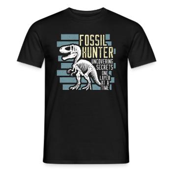 Un chasseur de fossiles découvre les secrets de la collection de fossiles - T-shirt homme - noir - Devant - AI Model Male 178 light (178cm)