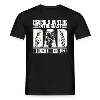Passionné de pêche et de chasse Papa L’amoureux de la nature - T-shirt homme - noir - Devant - AI Model Male 178 light (178cm)