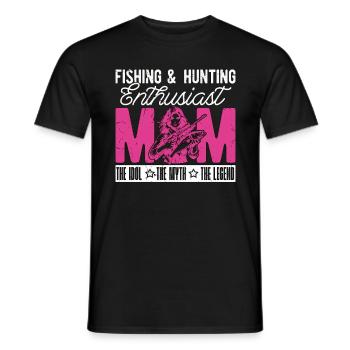 Fishing & Hunting Enthusiast Mom Loves Outdoors - Men's T-Shirt - black - Front - AI Model Male 178 light (178cm)