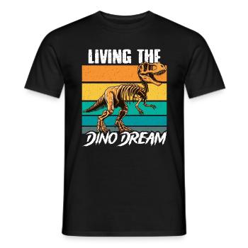 Paleontology Living The Dino Dream Fossil Hunting - Men's T-Shirt - black - Front - AI Model Male 178 light (178cm)