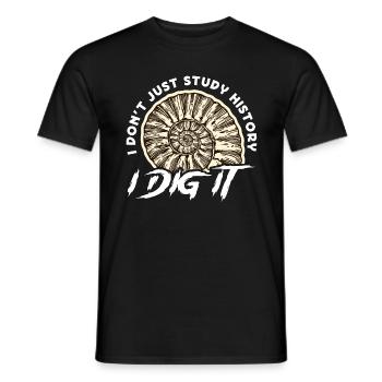 Paleontology I Don't Just Study History Geologist - Men's T-Shirt - black - Front - AI Model Male 178 light (178cm)