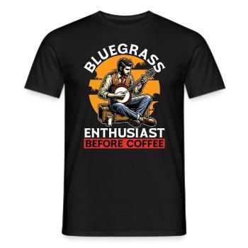 Passionné de bluegrass avant musicien amateur de café - T-shirt homme - noir - Devant - AI Model Male 178 light (178cm)
