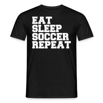Eat Sleep Soccer Repeat Cool Sport Player Soccer - Men's T-Shirt - black - Front - AI Model Male 178 light (178cm)