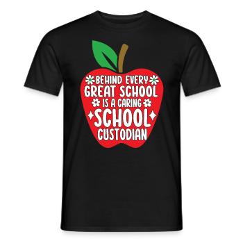Concierge d’école Personnel d’entretien Drôle Nettoyage - T-shirt homme - noir - Devant - AI Model Male 178 light (178cm)