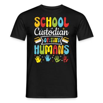 Gardien D’école De Minuscules Humains Drôle Concierge - T-shirt homme - noir - Devant - AI Model Male 178 light (178cm)