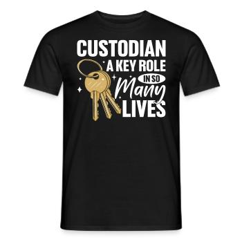 School Custodian Maid Cleaner Janitorial - Men's T-Shirt - black - Front - AI Model Male 178 light (178cm)