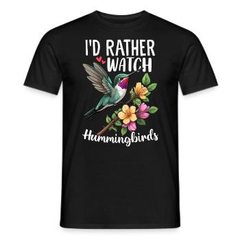 Je préfère regarder les colibris Nectar Bird - T-shirt homme - noir - Devant - AI Model Male 178 light (178cm)