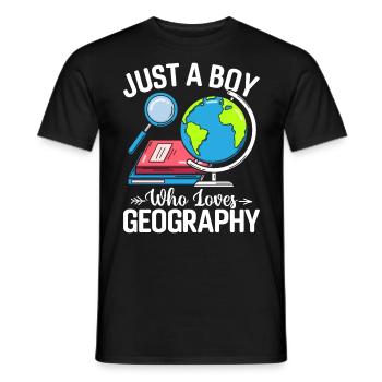 Nur ein Junge, der Geographie liebt Kartographie Lustig - Männer T-Shirt - Schwarz - Vorne - AI Model Male 178 light (178cm)