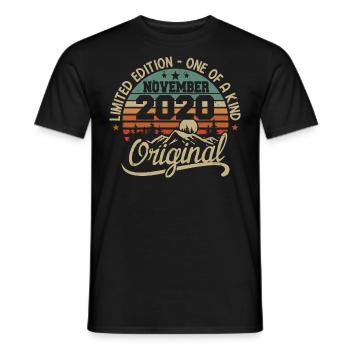 Novembre Rétro - Cadeau Anniversaire Novembre 2020 - T-shirt homme - noir - Devant - AI Model Male 178 light (178cm)