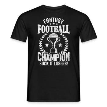 Fantasy Football Champion Funny FFL Commish Draft - T-shirt homme - noir - Devant - AI Model Male 178 light (178cm)