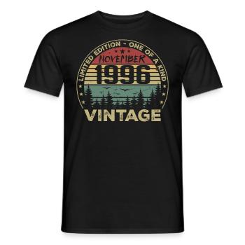November 1996 Vintage Geschenk - Geboren im November 1996 - Männer T-Shirt - Schwarz - Vorne - AI Model Male 178 light (178cm)