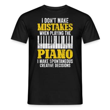 Je ne fais pas d’erreurs quand je joue du piano - T-shirt homme - noir - Devant - AI Model Male 178 light (178cm)