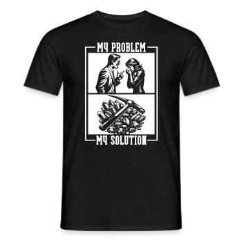 Géologue Mon problème Mon pictogramme Maman Papa Géologie - T-shirt homme - noir - Devant - AI Model Male 178 light (178cm)