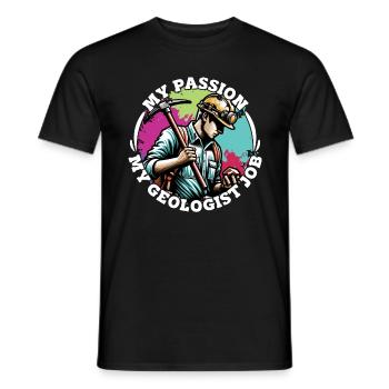 Géologue Ma passion Mon collectionneur de minéraux Géologie - T-shirt homme - noir - Devant - AI Model Male 178 light (178cm)
