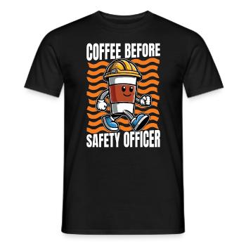 Agent de sécurité Gestionnaire de la sécurité du café Amateur de café - T-shirt homme - noir - Devant - AI Model Male 178 light (178cm)