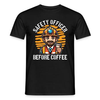 Safety Officer Before Public Safety Coffee Lover - Men's T-Shirt - black - Front - AI Model Male 178 light (178cm)
