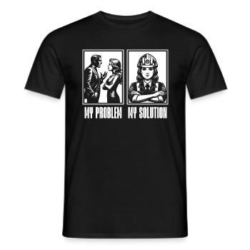 Agent de sécurité Mon problème Mon pictogramme Maman Papa - T-shirt homme - noir - Devant - AI Model Male 178 light (178cm)