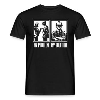 Agent de sécurité Mon problème Mon pictogramme Papa Maman - T-shirt homme - noir - Devant - AI Model Male 178 light (178cm)