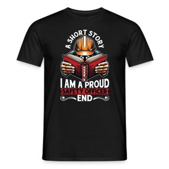 Agent de sécurité Une courte histoire Je suis un responsable de la sécurité - T-shirt homme - noir - Devant - AI Model Male 178 light (178cm)