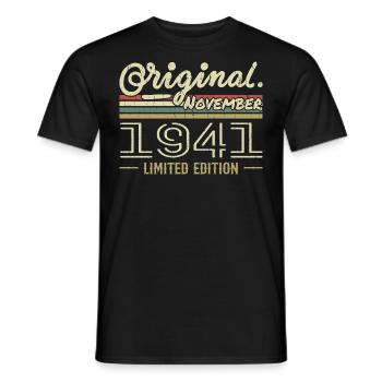 Novembre 1941 - Cadeau Anniversaire Novembre 1941 - T-shirt homme - noir - Devant - AI Model Male 178 light (178cm)