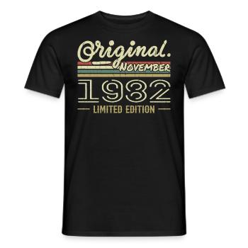 November 1982 - November 1982 Birthday Gift - Men's T-Shirt - black - Front - AI Model Male 178 light (178cm)