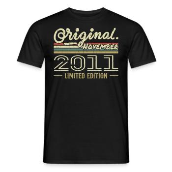 Novembre 2011 - Cadeau Anniversaire Novembre 2011 - T-shirt homme - noir - Devant - AI Model Male 178 light (178cm)