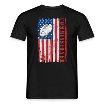 Commissaire Fantasy Football USA Drapeau Drôle - T-shirt homme - noir - Devant - AI Model Male 178 light (178cm)