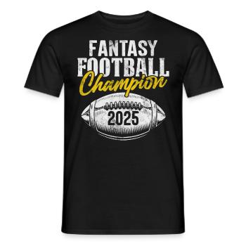 Fantasy Football Champion 2025 Commissaire Drôle - T-shirt homme - noir - Devant - AI Model Male 178 light (178cm)