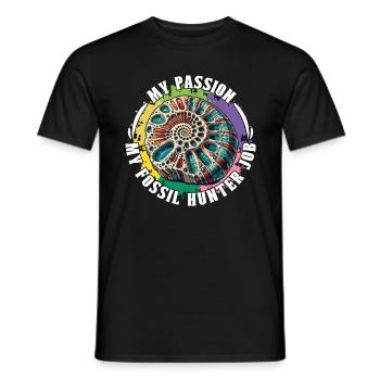 Chasseur de fossiles Ma passion Ma chasse aux fossiles Géologie - T-shirt homme - noir - Devant - AI Model Male 178 light (178cm)