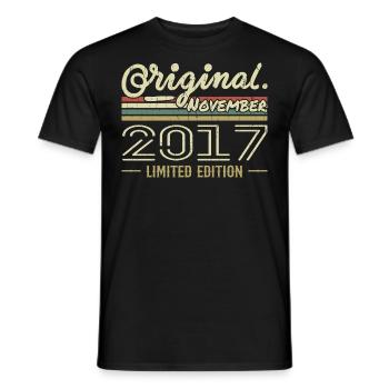 Novembre 2017 - Cadeau Anniversaire Novembre 2017 - T-shirt homme - noir - Devant - AI Model Male 178 light (178cm)