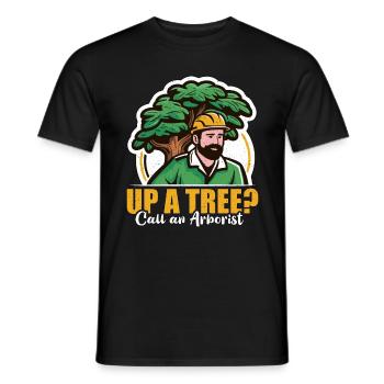 Arborist Up A Tree Call Woodcutter Forest Worker - Männer T-Shirt - Schwarz - Vorne - AI Model Male 178 light (178cm)