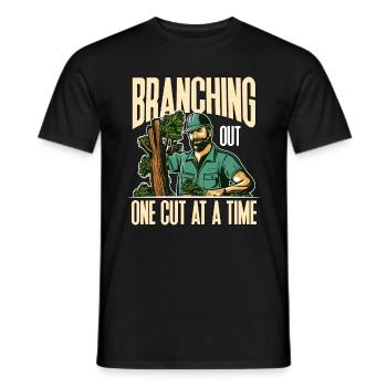 Arborist Branching Out One Cut At A Forest Worker - Men's T-Shirt - black - Front - AI Model Male 178 light (178cm)