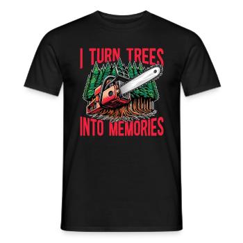 Logging I Turn Trees Into Memories Lumber Worker - Men's T-Shirt - black - Front - AI Model Male 178 light (178cm)