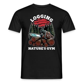 Logging Nature's Gym Arborist Woodworking Logger - Männer T-Shirt - Schwarz - Vorne - AI Model Male 178 light (178cm)