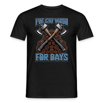 Exploitation forestière J’ai du bois pour des jours Arboriculture Chirurgien bûcheron - T-shirt homme - noir - Devant - AI Model Male 178 light (178cm)