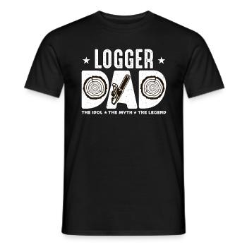 Logger Dad The Idol The Myth The Lumber Worker - Men's T-Shirt - black - Front - AI Model Male 178 light (178cm)