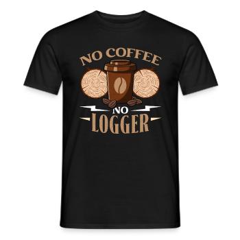 Exploitation forestière Pas de café Arboriste Amateur de café Logger - T-shirt homme - noir - Devant - AI Model Male 178 light (178cm)